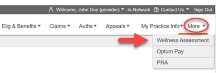 Provider Reports can be found under the More menu tab after you have logged into Provider Express